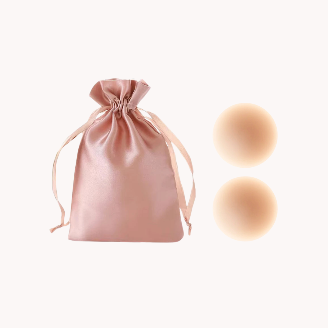 Non Adhesive Reusable Nipple Covers + Travel Pouch
