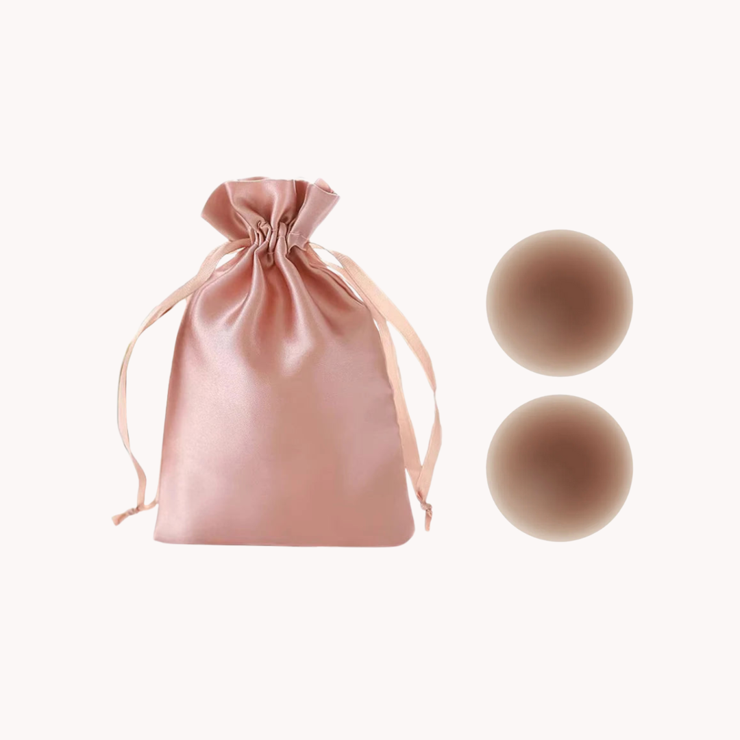 Non Adhesive Reusable Nipple Covers + Travel Pouch