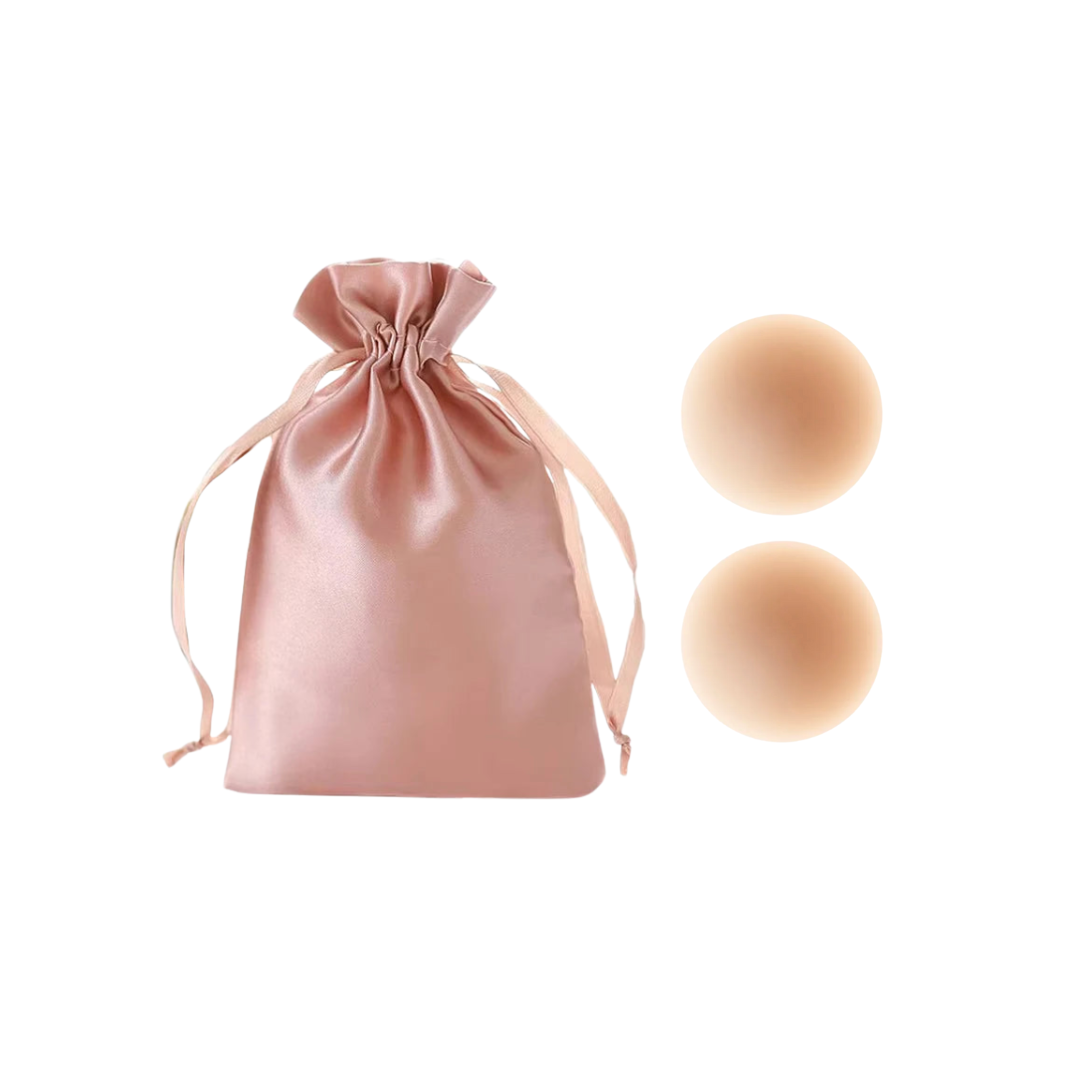 Non Adhesive Reusable Nipple Covers + Travel Pouch