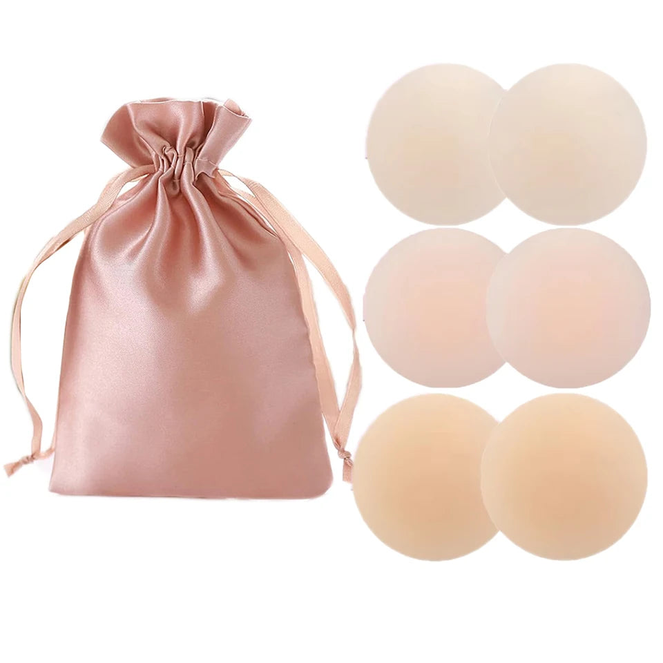 Reusable Silicone Nipple Covers Non Sticky Nipple Pasties Breast Petals With Satin Bag