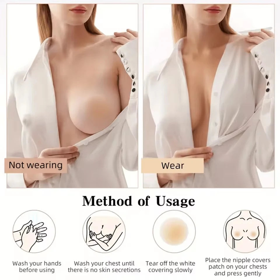 Reusable Silicone Nipple Covers Non Sticky Nipple Pasties Breast Petals With Satin Bag